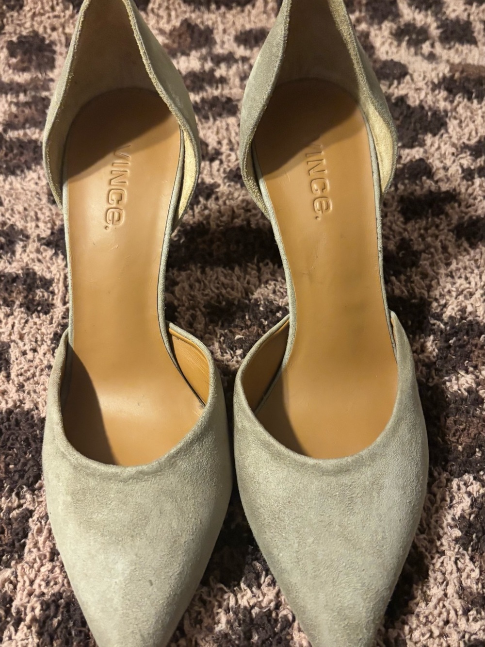 Vince Celeste Suede D'Orsay Pumps in Woodsmoke Taupe Color